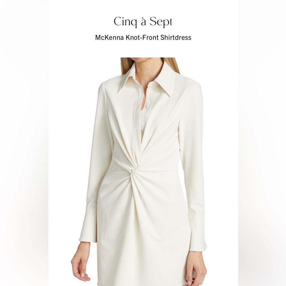 Cinq a Sept McKenna Knot-Front Shirtdress